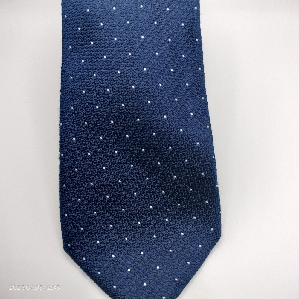 Tasso Elba Blue White Swiss Dots Men’s Silk Neck Tie Formal